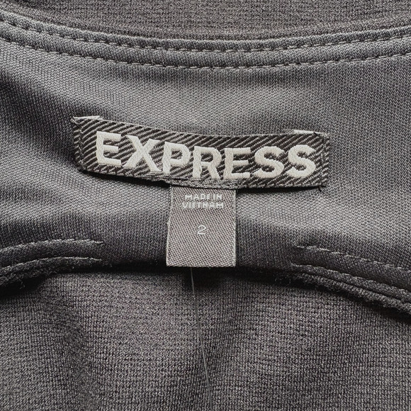 NEW Express Bodycon Little Black Mini Dress Cutout Back Gothic Party LBD Size 2 - Picture 7 of 11